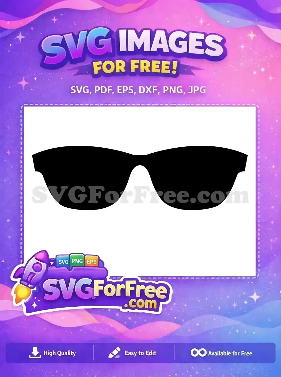 Free Bold Frame Free Oversized Lenses Sunglasses Free SVG