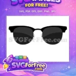 Free Dark Lens Free Minimalist Glasses Sunglasses Free SVG - Instant Download