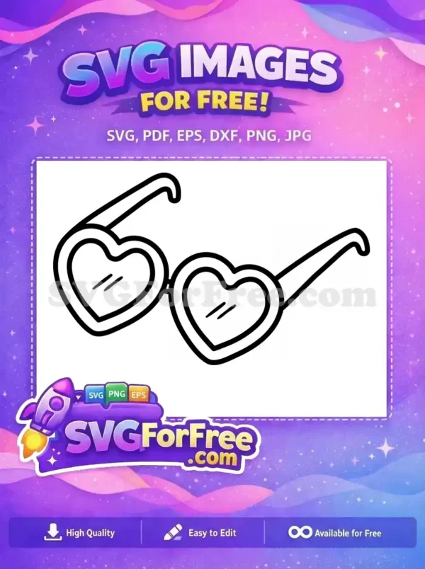 Free Heart Sunglasses Free Minimalist Category 1 Free SVG
