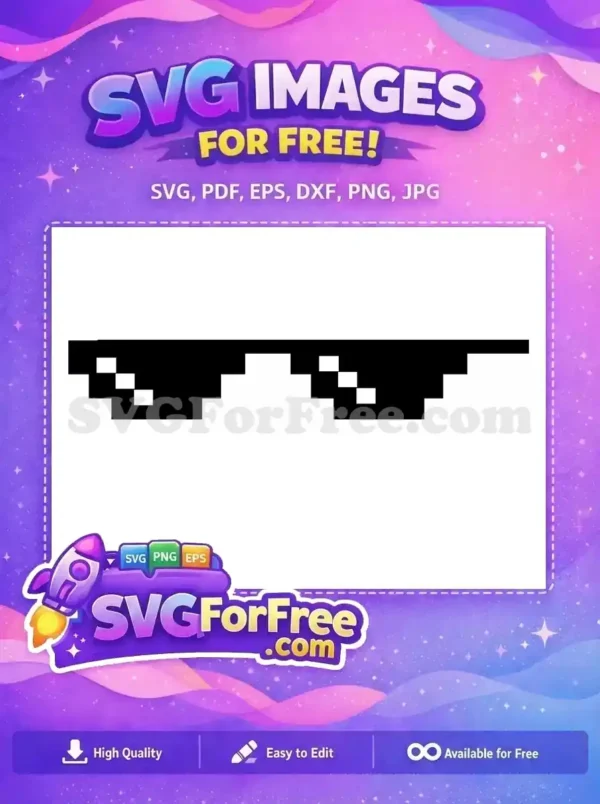 Free Pixel Sunglasses Cool Free Abstract Character Free SVG