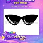 Free Black Cat Eye Free Vintage Sunglasses Accessory Free SVG - Instant Download
