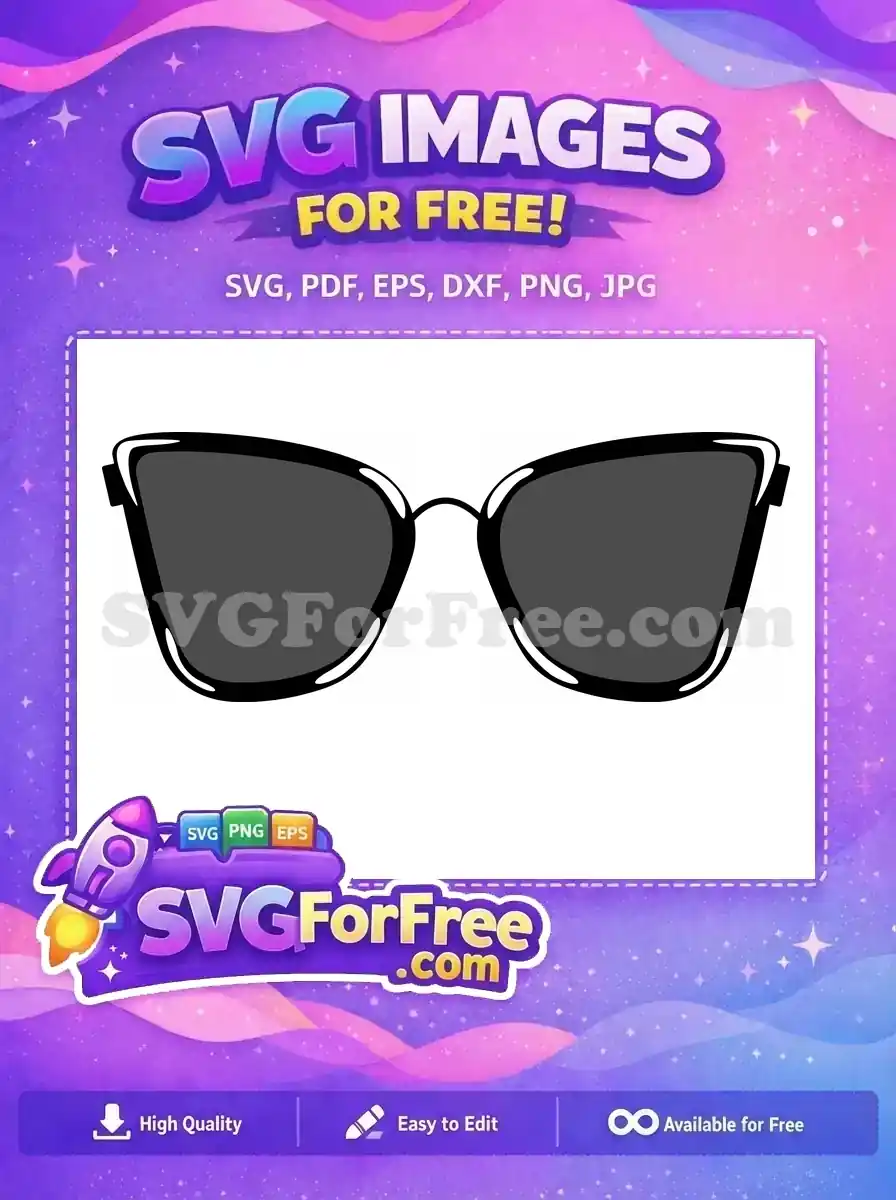 Free Dark Lenses Free Oversized Frame Sunglasses Free SVG