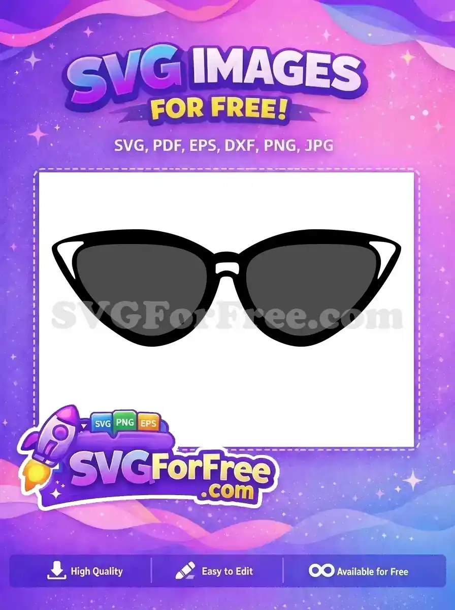 Free Gray Sunglasses Free White Detail Character Free SVG