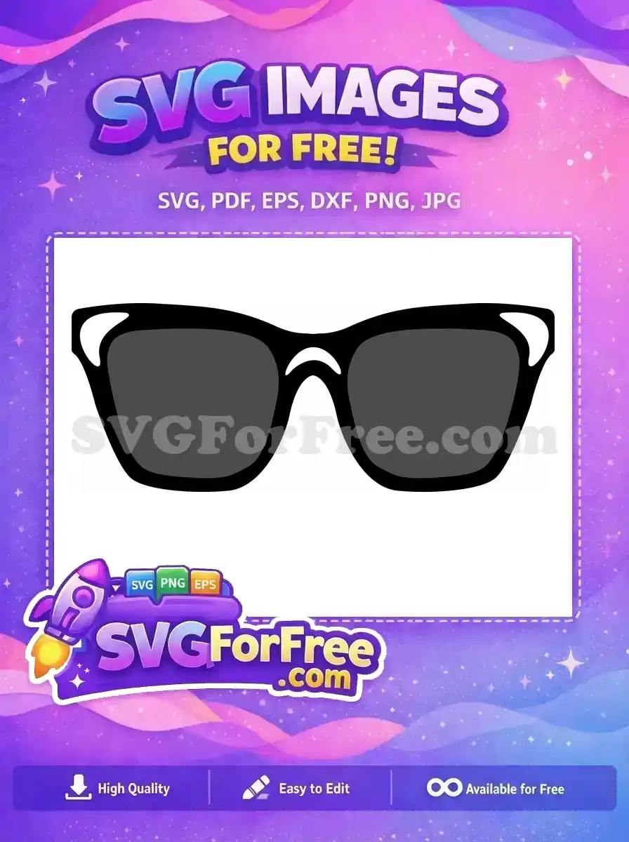 Free Gray Rim Free Thick Frame Sunglasses Free SVG