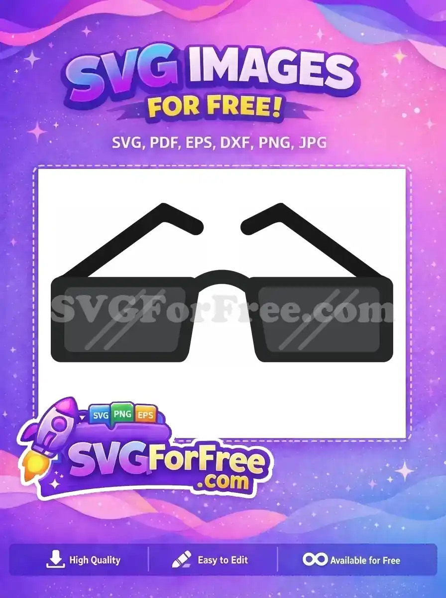 Free Dark Frame Free Gray Lens Sunglasses Free SVG