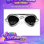 Free Aviator Style Free Sunglasses Stylish Accessory Free SVG - Instant Download