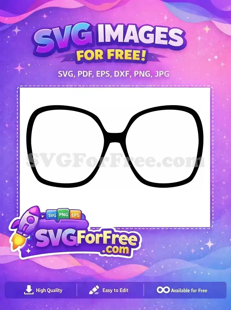 Free Bold Frame Free Dark Lens Sunglasses Free SVG 5