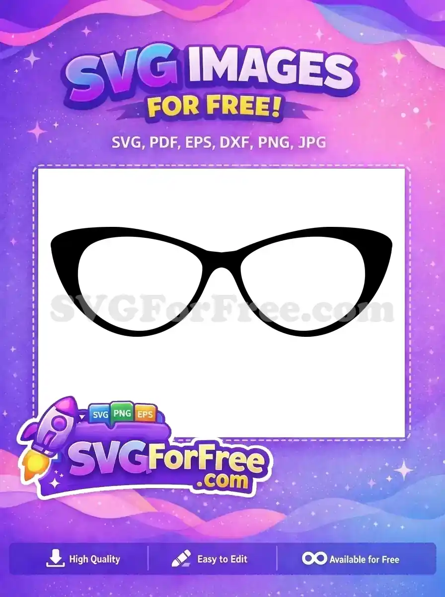 Free Cat Eye Free Bold Frame Sunglasses Free SVG 4