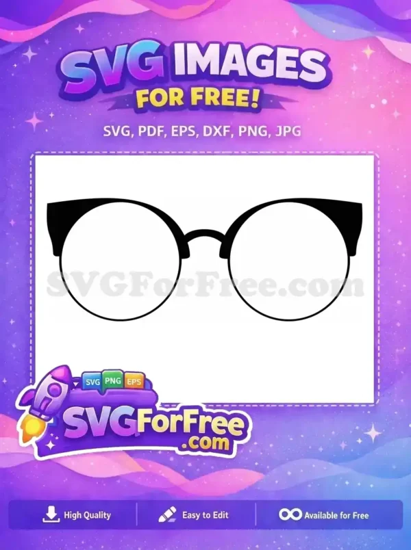Free Round Frame Free Dark Lens Sunglasses Free SVG