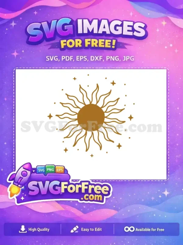 Free Golden Sun Free Starry Night Sunrise Free SVG