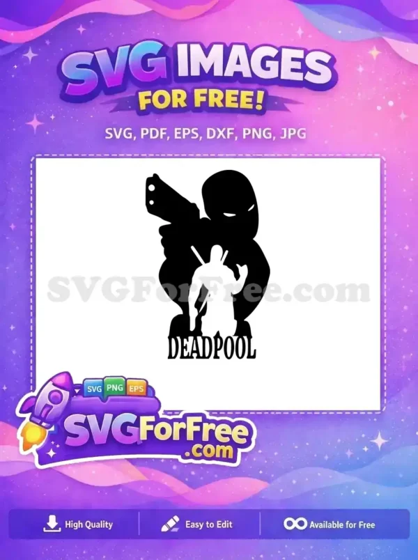 Free Gun Wielding Free Swords Back Deadpool Movie Free SVG