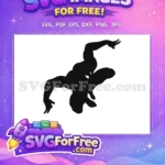 Free Leaping Silhouette Free Muscular Superhero Pose Free SVG - Instant Download