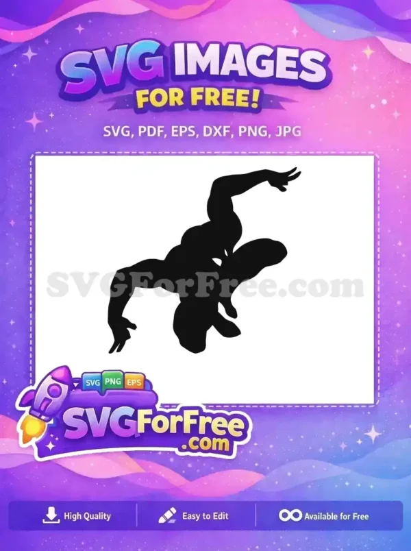 Free Leaping Silhouette Free Muscular Superhero Pose Free SVG Free Leaping Silhouette Free Muscular Superhero Pose Free SVG
