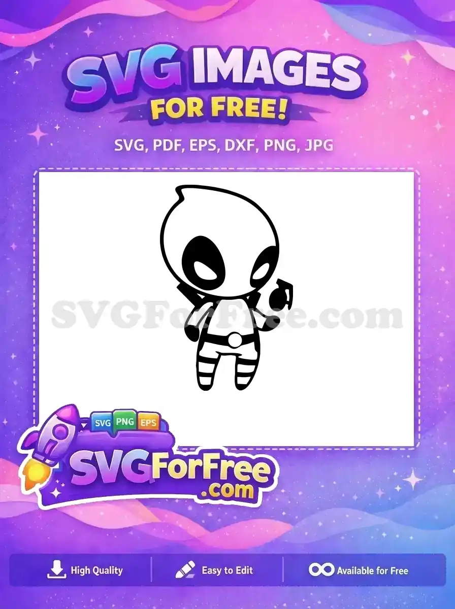 Free Chibi Deadpool Free Grenade Superhero Movie Free SVG