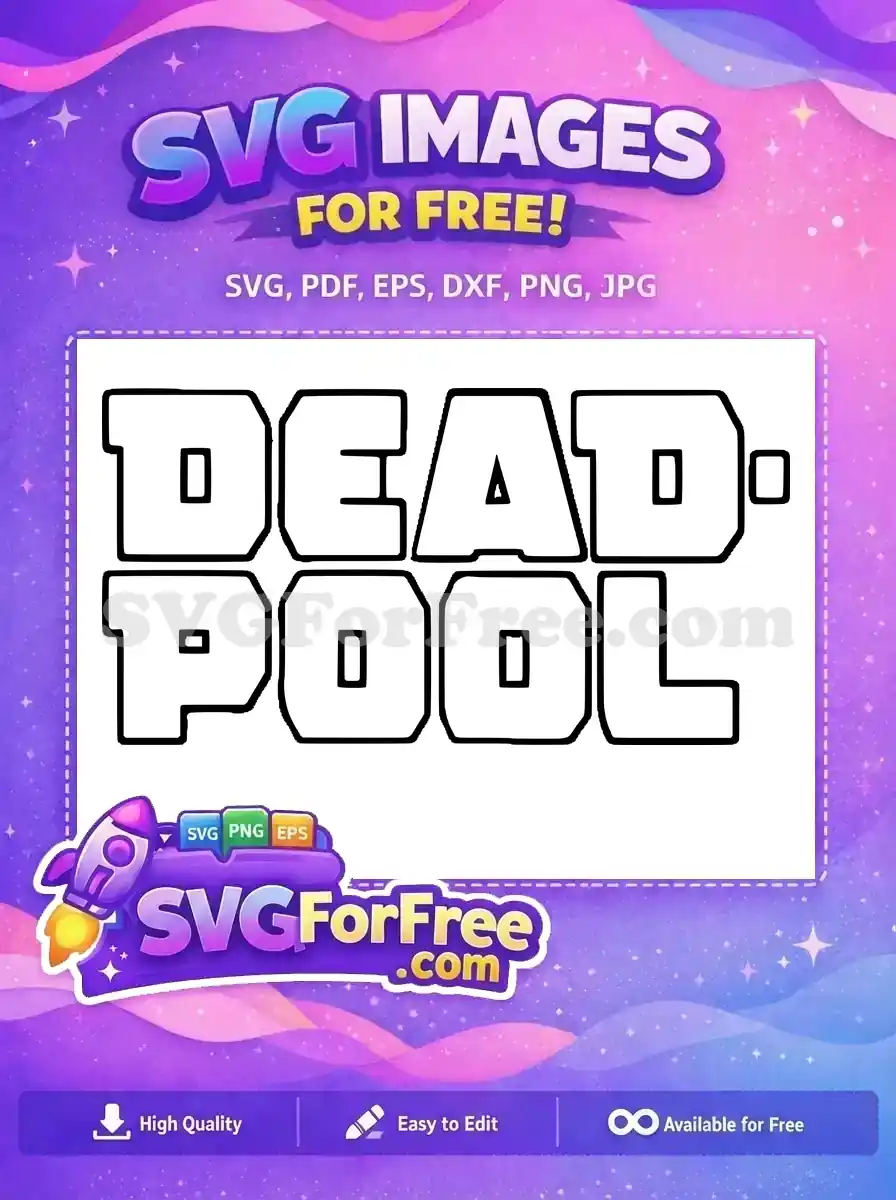 Free Bold Deadpool Free Outline Superhero Deadpool Free SVG