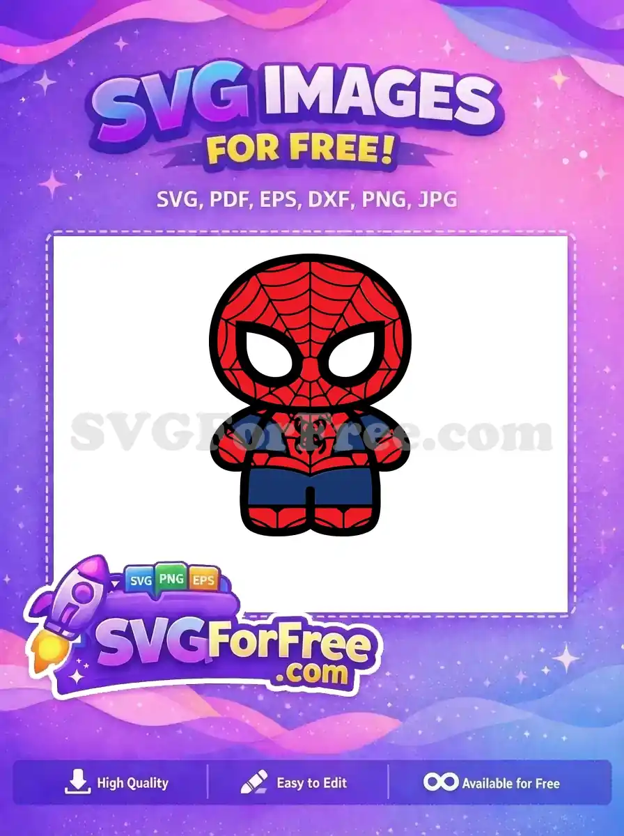 Free Red Webbed Suit Free Big White Eyes Spiderman Free SVG