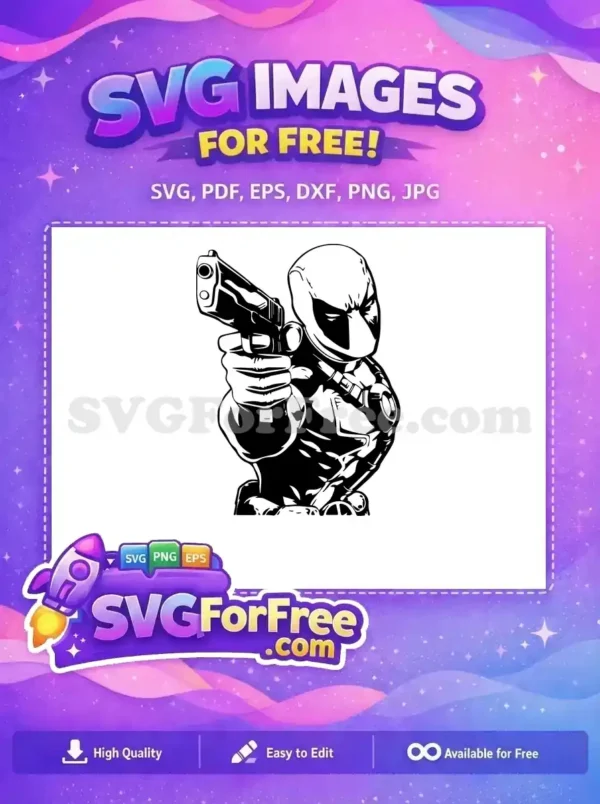 Free Masked Merc Free Gun Aiming Deadpool Free SVG