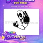 Free Thumbs Up Free Black and White Deadpool Free SVG - Instant Download