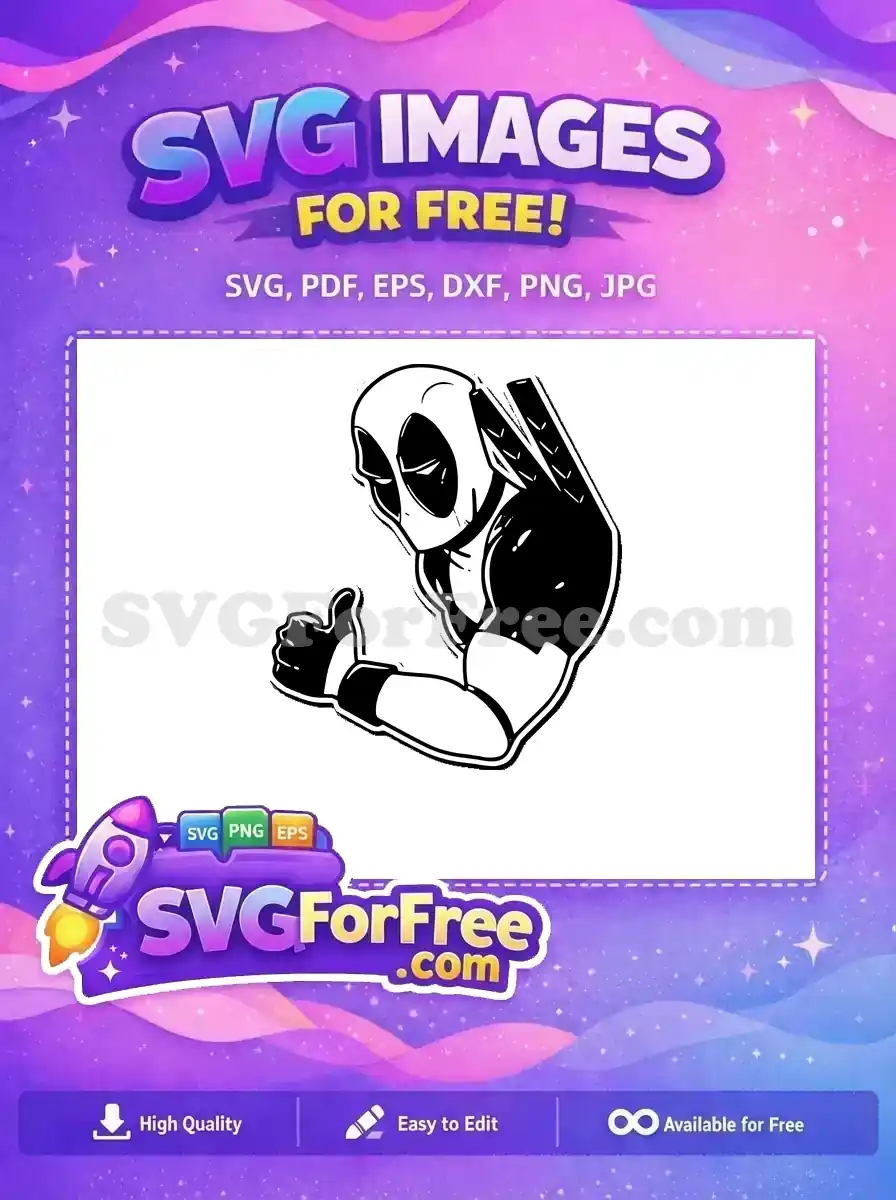 Free Thumbs Up Free Black and White Deadpool Free SVG