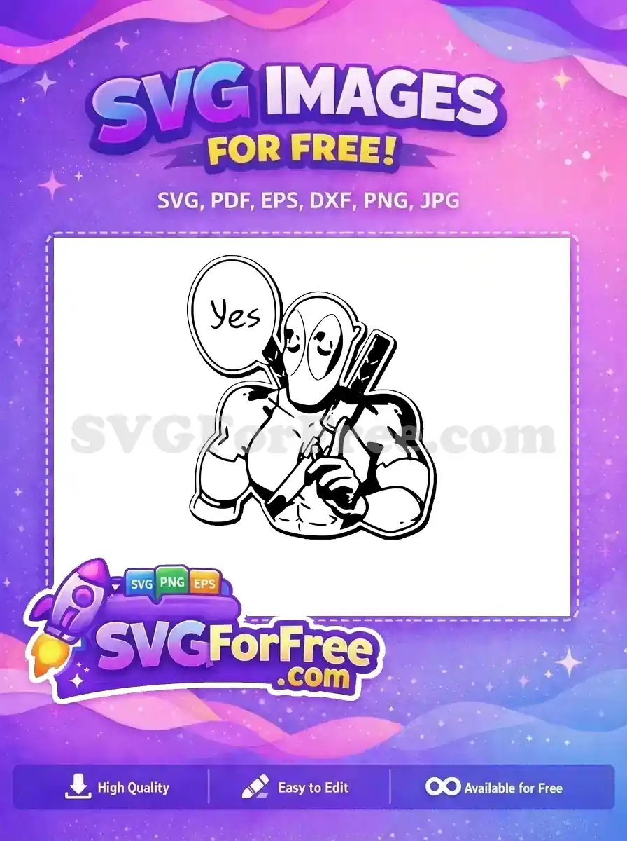 Free Smiling Deadpool Free Swords Superhero Movie Free SVG