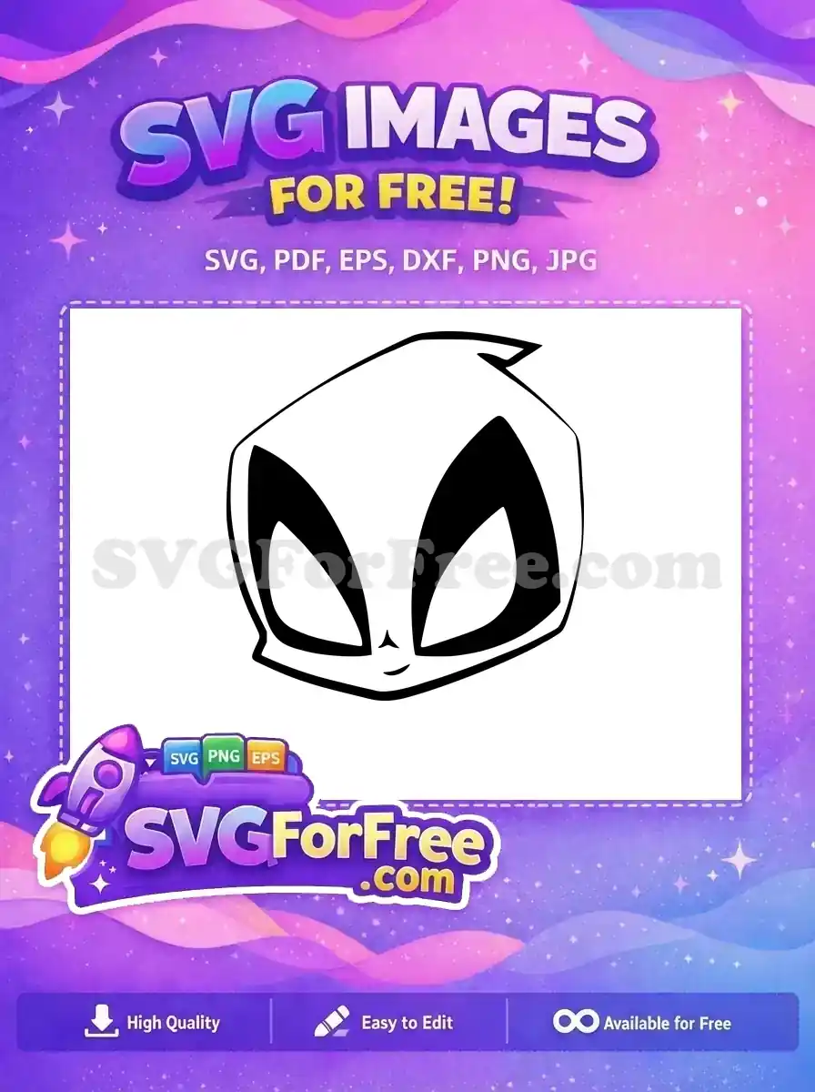 Free Cartoon Alien Face Free Superhero Black White Free SVG