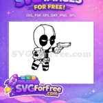 Free Chibi Deadpool Holding Gun Free Superhero Free SVG - Instant Download