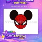 Free Red Webbed Mask Free Black Ears Spiderman Free SVG - Instant Download
