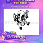 Free Chibi Style Free Dual Guns Deadpool Movie Free SVG - Instant Download