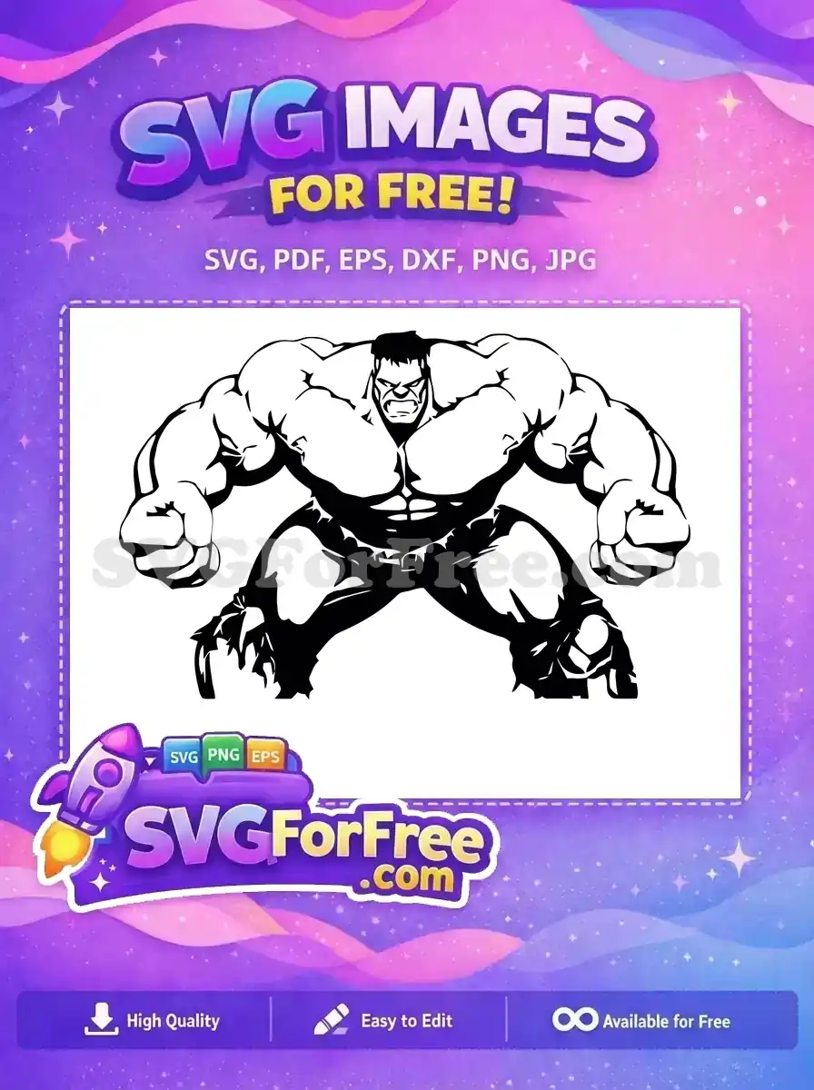 Free Angry Muscle Free Superhero Hulk Smash Free SVG
