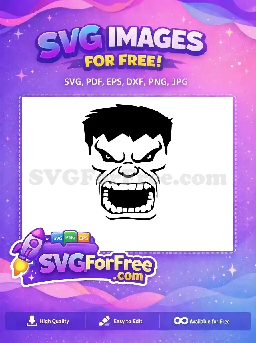 Free Angry Eyes Free Open Mouth Superhero Free SVG 1