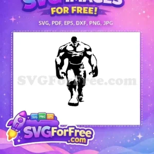 Free Angry Muscular Free Black Silhouette Hulk Free SVG