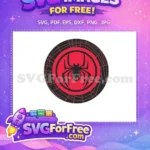 Free Black Spider Free Red Circle Superhero Free SVG - Instant Download