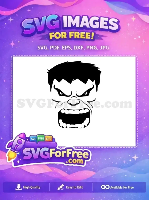 Free Angry Eyes Free Open Mouth Superhero Free SVG 2