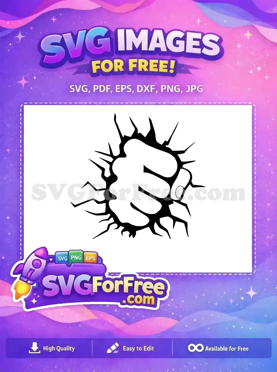 Free Punching Hand Free Wall Smash Superhero Free SVG