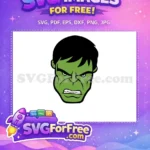 Free Angry Green Face Free Superhero Head Avengers Free SVG - Instant Download