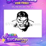Free Angry Face Free Muscular Superhero Hulk Free SVG - Instant Download