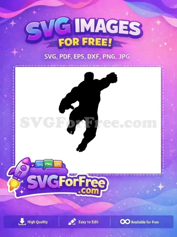 Free Silhouette Smash Free Angry Hulk Movie Free SVG 3