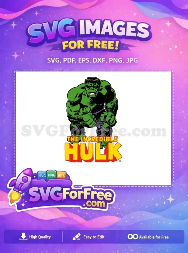 Free Angry Green Hulk Free Purple Pants The Incredible Free SVG