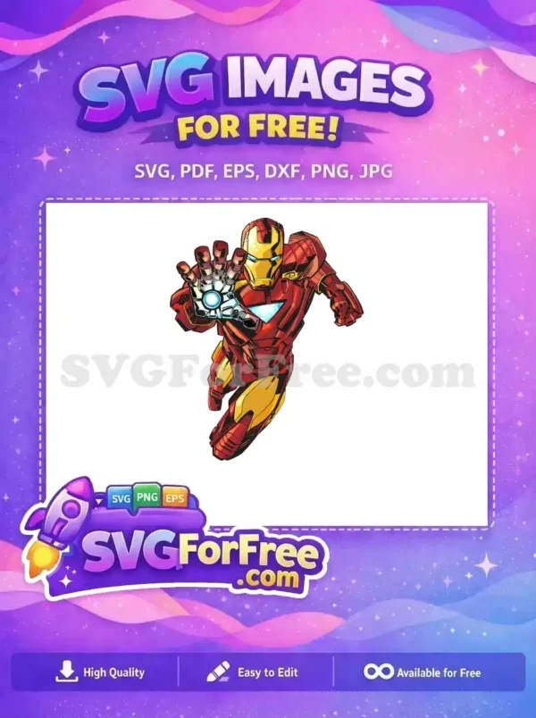 Free Red Gold Armor Free Arc Reactor Avengers Free SVG