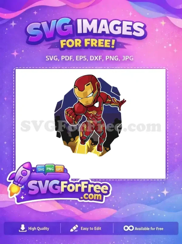 Free Red Gold Suit Free Flying Pose Avengers Free SVG