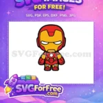 Free Red Gold Armor Free Hero Cute Iron Man Free SVG - Instant Download