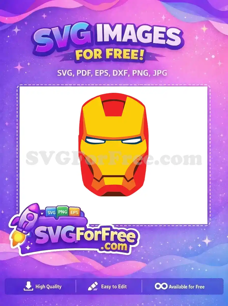 Free Gold Mask Free Red Armor Iron Man Free SVG 6
