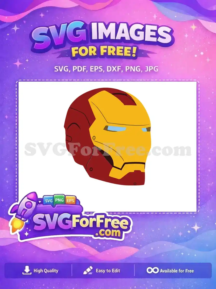 Free Gold Mask Free Red Details Iron Man Free SVG