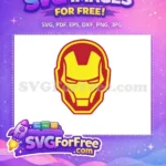 Free Red Outline Free Yellow Mask Iron Man Free SVG - Instant Download