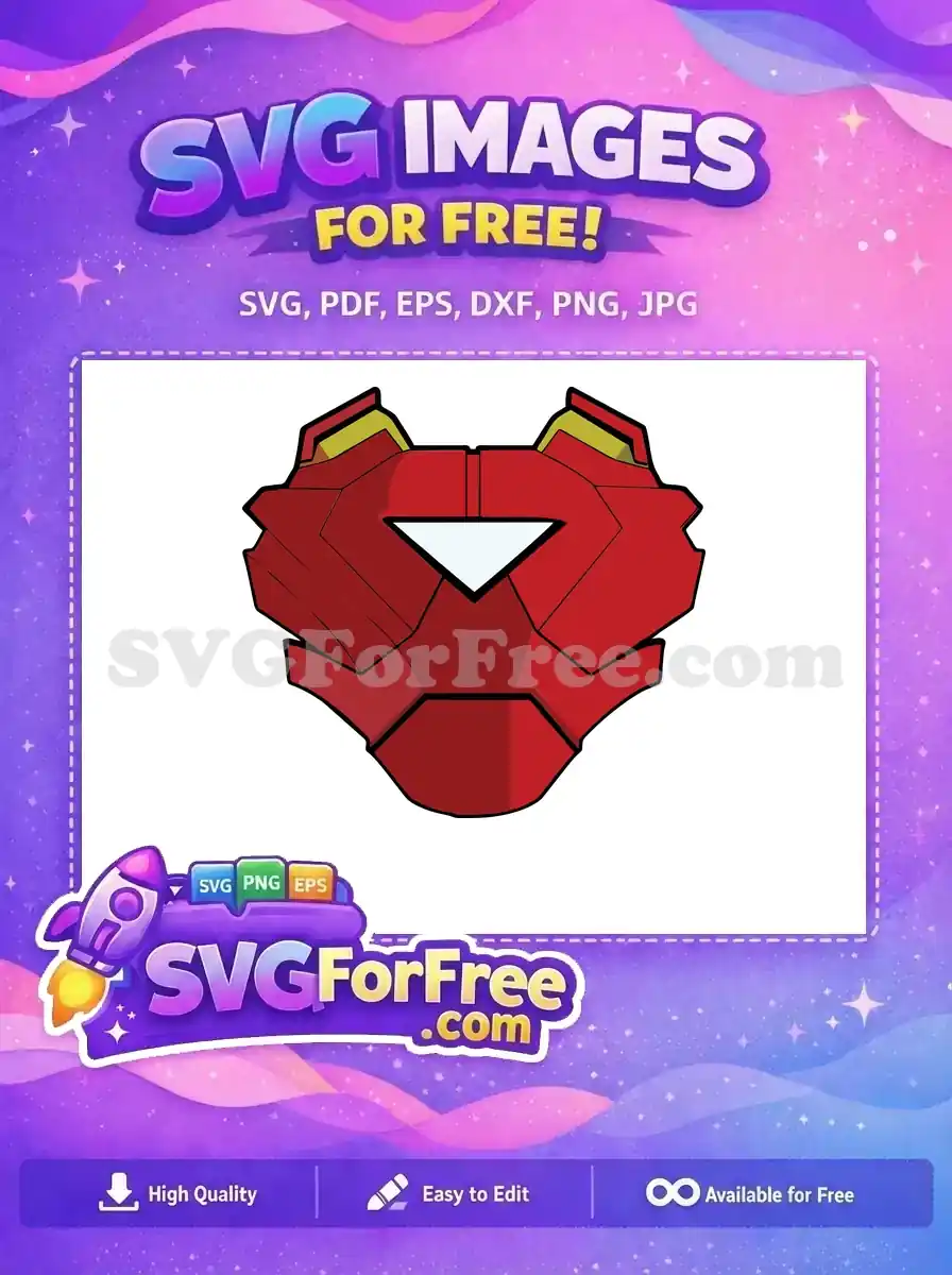 Free Red Armor Free Golden Accents Iron Man Free SVG 2