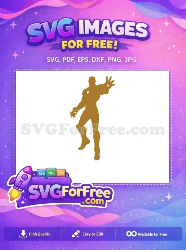 Free Gold Silhouette Free Arm Extended Superhero Free SVG