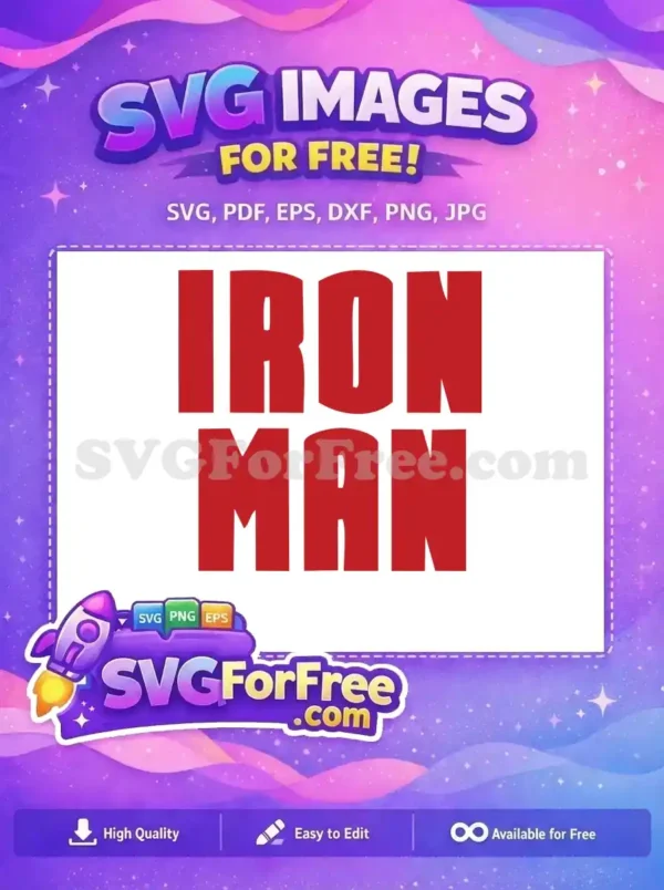 Free Bold Font Free Red Letters Iron Man Free SVG