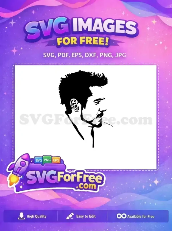 Free Tony Stark Portrait Free Superhero Silhouette Iron Man Free SVG
