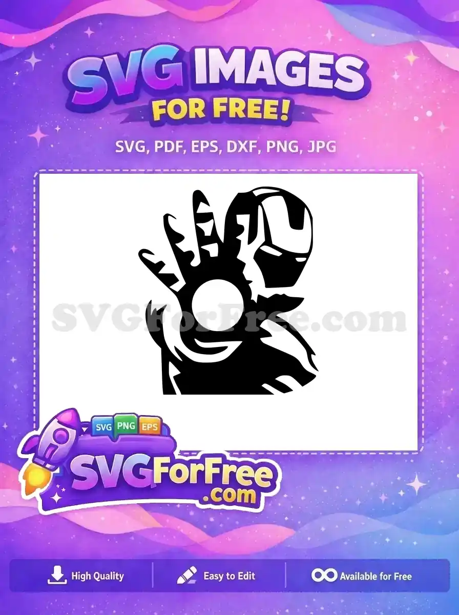 Free Arc Reactor Free Open Palm Iron Man Free SVG