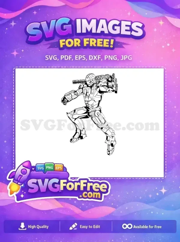 Free War Machine Armored Free Superhero Pose Avengers Free SVG